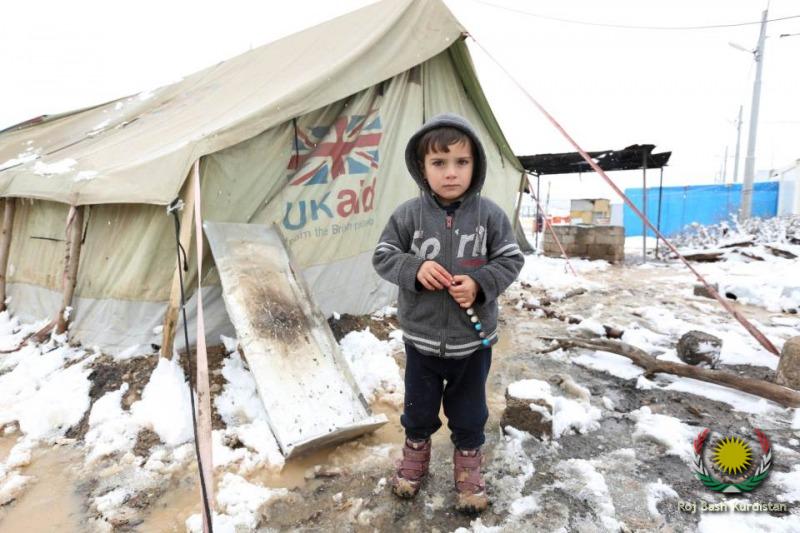 Yazidi boy in camp